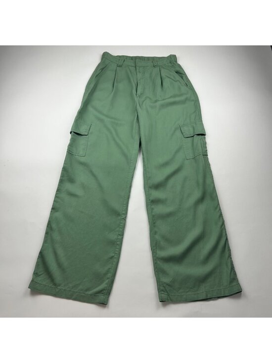 Hunter & Brown Pants - Hunter & Brown Sage Green Wide Leg Cargo Pant M